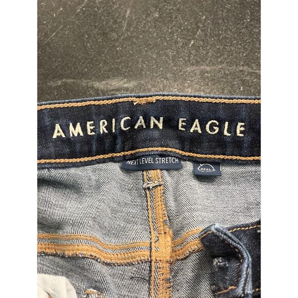 American Eagle stretch Skinnies jegging size 8 dark wash - Picture 4 of 9